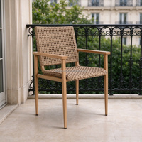 Fauteuil de salle à manger en aluminium et rotin, moderne, imperméable, fabriqué sur mesure pour l'extérieur
