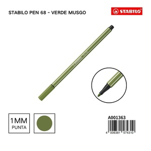 Penna stabilista 68 1mm verde muschio evidenziatore per dettagli e disegno - Product Image 1