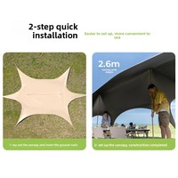 Tente Dôme Extérieure 2025 Nouveau Style Camping Montage Facile Ombrage Anti-Pluie Toile Oxford Enduite de Colle Noire