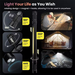 Lámpara de Trabajo LED Recargable Magnética con Sensor de 3000 mm, 5200 mAh, con Gancho - Product Image 4