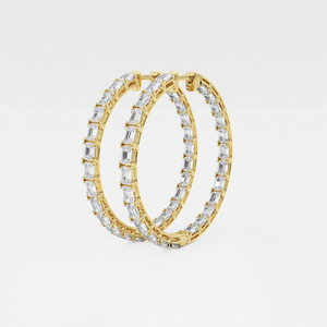 Elegant 1 1/2 Ctw Princess Lab Grown Diamond Channel Set <b>Hoop</b> <b>Earrings</b> With Brilliant Sparkle Ethical Luxury Jewelry For Women - Product Image 6