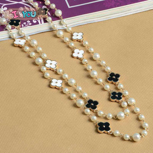 DF0018 collana lunga di <span class=keywords><strong>perle</strong></span> di moda di vendita calda collana di <span class=keywords><strong>perle</strong></span> <span class=keywords><strong>lunghe</strong></span> di fiori da donna - Product Image 5