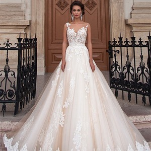 Wedding Dress Ball Gown Sweetheart Neckline Embroidered Lace <b>Net</b> Plus Size Ivory Champagne Pure White Vintage Style - Product Image 1