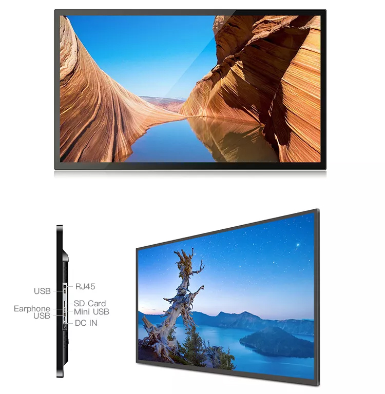 23.8" Advertising Display Digital Signage For Retail Stores Elevator Lcd Full HD