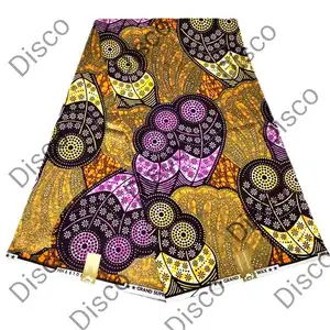 Nouveau Design 100% Coton Nigeria Tissé Textile Tissu Pagne Batik Bazin Ankara Africain Coton Cire Doré Tissu Africain Tissu