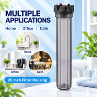 Boîtier de filtre à eau pour toute la maison de 20 pouces, en plastique, avec cartouche d'entrée, pour systèmes de traitement de l'eau résidentiels