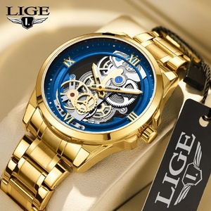 นาฬิกาข้อมือ LIGE 89117 รุ่นลำลองสำหรับผู้ชาย นาฬิกาสปอร์ตกันน้ำ ควอตซ์ โครโนกราฟ แบรนด์หรู แฟชั่น นาฬิกาแบบโปร่งใส สำหรับผู้ชาย Reloj Hombre - Product Image 4