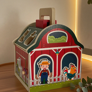 Juguetes de casa inteligente para niños de educación temprana figura de Animal de madera a juego para iluminación cognitiva juguetes educativos - Product Image 1