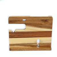 Grosir Nature Acacia dudukan kunci ponsel kayu, dompet dudukan pengatur jam tangan