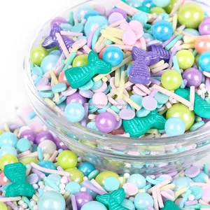 100g kek şekilli şişe ekmek malzemeleri sprinmermaid Mermaid kuyrukları karışık Sprinkles kek sprinedible yenilebilir dekorasyon için yaz kek