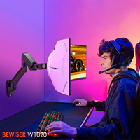 Nouveau bras de moniteur mural de grande taille, bras de moniteur de jeu robuste à ressort à gaz pour écran de jeu de 34 à 57 pouces (BEWISER W1020)