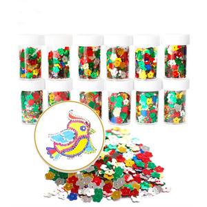 Lote de 12 Botellas de Lentejuelas Multicolores de Diferentes Tamaños, Brillantes y Seguras, para Manualidades Infantiles, Material PET/PVC, Edad <span class=keywords><strong>4</strong></span>+ - Product Image 1