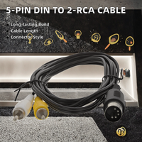 Longueur personnalisée 1.8m Câble adaptateur audio 5 broches Din mâle vers 2-RCA femelle pour électrophonique Bang & Olufsen Naim Quad.Stereo
