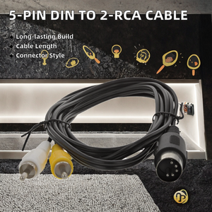 สายเคเบิลอะแดปเตอร์เสียงความยาว1.8ม. หัวเสียบ5-PIN ตัวผู้กับ2-RCA ตัวเมียสำหรับสเตอริโอแบบ electrophonic <span class=keywords><strong>Bang</strong></span> & <span class=keywords><strong>Olufsen</strong></span> - Product Image 2