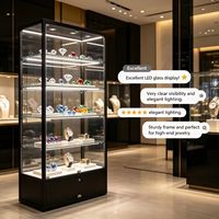 GZowin Umweltfreundlicher Schmuck-Verkaufsstand mit Glasvitrine LED-Beleuchtung Anpassbare Farben für den Außenbereich