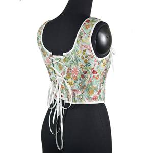 Corsé de calidad apretado Abdomen Vintage Bustiers hermosos estampados con cordones en la espalda corpiños huesos reunir pecho adelgazamiento Tops XXS a 3XL - Product Image 4