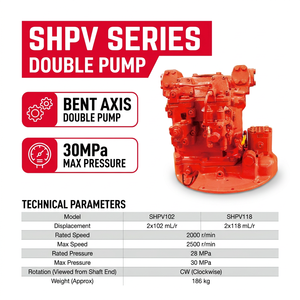 Pompe à double piston à cylindrée variable à axe coudé série <span class=keywords><strong>SHPV</strong></span> (SHPV102, SHPV118) pour excavatrice, grue et pièces de machines de construction - Product Image 2