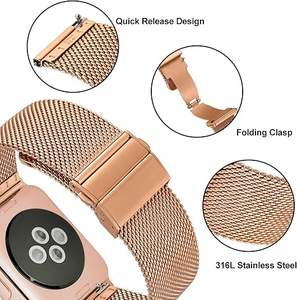 Pulsera milanesa Universal fina de Metal DW de liberación rápida, correa de reloj de acero inoxidable, barra de resorte para relojes inteligentes mejorados - Product Image 4