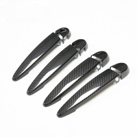 Couvre-poignée de porte universel en fibre de carbone, garniture extérieure pour poignée de traction, revêtement pour l'intérieur de la voiture