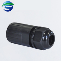P68 ROHS CE IP68 Connecteur de presse-étoupe en nylon noir étanche à haute tension avec filetage métrique M et joint en caoutchouc pour usage industriel