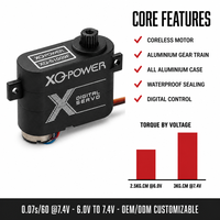 Servomoteur numérique sans noyau XQ-POWER XQ-S1009F 7,7g 3KG, engrenages métalliques, boîtier tout aluminium, étanche, OEM pour avion RC