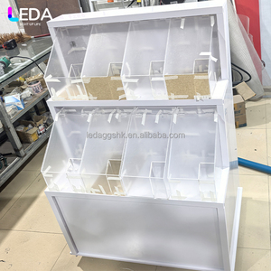 LEDA Custom Party Birthday Events White Candy Cart <b>Portable</b> Acrylic Folding <b>Portable</b> <b>Trolley</b> for Wedding - Product Image 2