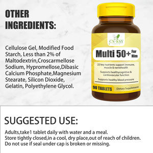 Meilleures ventes Multi <span class=keywords><strong>50</strong></span>+ pour lui Comprimés <span class=keywords><strong>multivitamin</strong></span>és Immunité Santé musculaire et nerveuse Soutien cognitif Métabolisme énergétique - Product Image 3
