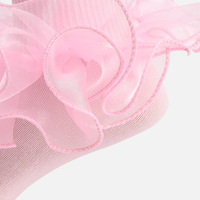 Vente en gros de chaussettes à volants pour filles avec fleurs en coton tricoté et moelleux en dentelle à volants Sweet Princess Toddlers Chaussettes en dentelle pour bébés