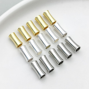 ลูกปัดทองแดงชุบทองเงินรูปทรงไม้ไผ่ขนาดกลางสำหรับทำเครื่องประดับ DIY - Product Image 1