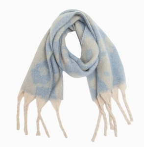 Bufanda de punto circular de invierno, chal jacquard grueso con flecos - Product Image 1