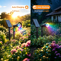 Projecteurs solaires rechargeables IP65 à 4 LED avec panneau poly-silicium, résistants à l'eau, installation facile, lampes à piquet pour allées