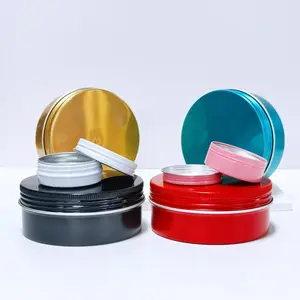 Conteneur de stockage vide bouteille en aluminium pots cosmétiques 5g 10g 15g 20g 30g 60g argent noir or métal aluminium étain