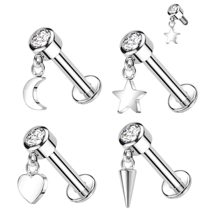 <span class=keywords><strong>Anneau</strong></span> de nez anti-allergie en alliage de cuivre G23 plaqué or, clou d'oreille hypoallergénique en ZIRCON motif fleur, bijoux corporels unisexe en Titane - Product Image 1