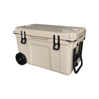 Boîte isotherme rigide en PE imperméable AHIC pour le camping en plein air avec roues, stockage portable des aliments