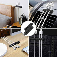 Organisateur de Câbles USB en Silicone, Support 3C, Enrouleur de Câbles de Bureau, Serre-Câbles