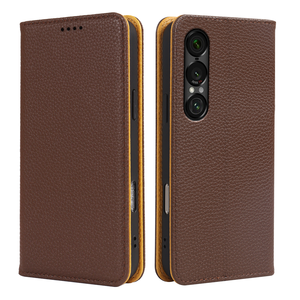 Coque de téléphone magnétique haut de gamme pour Sony <span class=keywords><strong>Xperia</strong></span> 1 VII 10 VI 5 V 1 IV 5 III porte-carte motif litchi portefeuille en cuir housse à rabat - Product Image 1