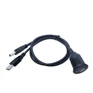 OEM impermeabile pannello a vite montaggio connettore femmina USB 2.0 e cavo di prolunga USB3.0