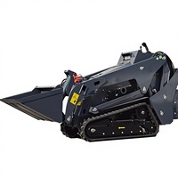Mini-chargeuse compacte sur chenilles V1100 avec moteur diesel Kubota, boîte de vitesses et pompe pour usage agricole et de construction
