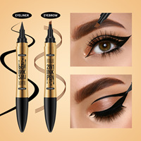 Crayon à sourcils double embout 2-en-1 à quatre pointes, waterproof, résistant à la transpiration et aux bavures, effet naturel