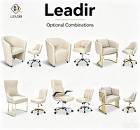 Fauteuil de pédicure de luxe avec repose-pieds massant, hydromassage sans tuyauterie, dossier réglable, pour salon de manucure