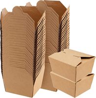 Récipient jetable en papier kraft personnalisable pour nouilles au poulet, déjeuner à emporter, boîte d'emballage alimentaire chinoise pour restaurants