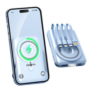 แบตสำรองแม่เหล็กไร้สายแบบชาร์จเร็ว ความจุ 10000 มิลลิแอมป์ พร้อมขาตั้งพับได้ รับทำโลโก้ตามสั่ง ขายส่ง - Product Image 6