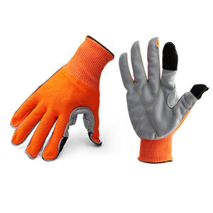 Guantes de seguridad diseñados para mecánico de jardinería transpirable de trabajo de Palma de cuero dividido de vaca - Product Image 1