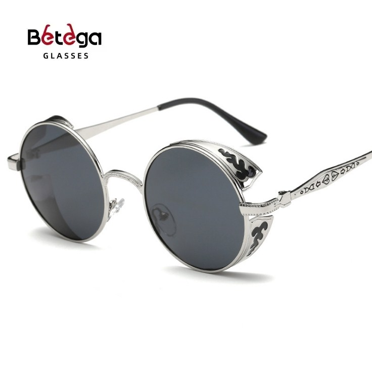 2023 Новое поступление унисекс поляризованные линзы винтажные Стильные Металлические солнцезащитные очки в стиле стимпанк круглые солнцезащитные очки