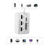 Lector de Tarjetas HUB de Aleación de Aluminio OTG Todo en Uno Universal SD/TF/MS USB 3.0 de Alta Velocidad con Divisor para Cámara en Stock