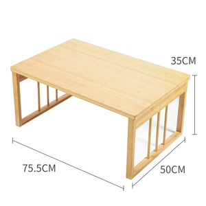 <b>Bamboo</b> Computer Desk 75.5X50X35Cm Foldable Rectangular Study <b>Table</b> For Children Adults Students Dormitory Use - Product Image 1