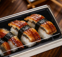 Emballage alimentaire pour sushis biodégradable personnalisé, boîte rigide en papier kraft pour charcuterie à emporter avec couvercles en plastique