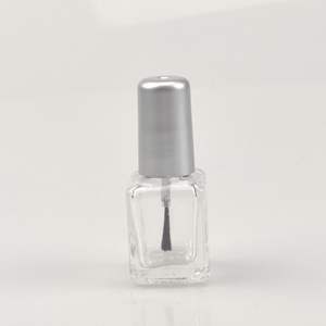Flacon de vernis à ongles en verre plat transparent noir de 5 ml, 8 ml, 15 ml avec bouchon à vis et pinceau - Product Image 5