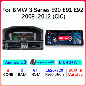 8,8 "/12,3" Android 13 Qualcomm coche Radio reproductor Multimedia Carplay para BMW Serie 3 E90 E91 <span class=keywords><strong>E92</strong></span> E93 2006-2012 navegación GPS 4G - Product Image 6