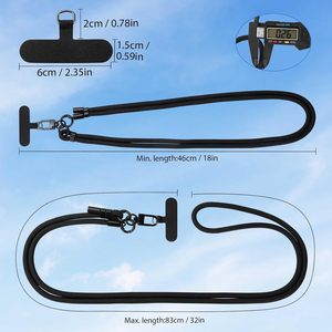 Cordon de téléphone en acier inoxydable noir, longueur 35 cm - Product Image 2